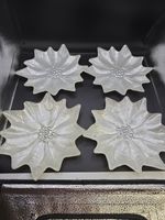 Princess House Holiday Pearlized  Glass Plate 8in Set Of 4