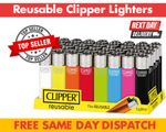Clipper Refillable Lighters Colourful Multipack Reusable Lighters, Pack of 10 UK