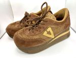 Volatile Brown Suede and Corduroy Platform Shoes - 90s - Vintage - Y2K