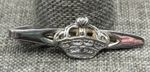 Vintage Royal Crown Tie Clip Bar Men's Accessory Silver Tone