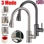 360° Kitchen Sink Mixer Taps Pull Out Spout Spray Single Lever Modern Mono Tap