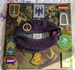 German Netherlands Brigade Army Beret Hat with Insignia, Patches & Badges