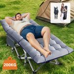 Docred Folding Sleeping Cot Guest Bed Outdoor Portable Camping Cots w/ Mattress