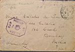 WW1 SALONICA 1918 FPO SX1 Bombay INDIA Censor GREECE Cover C46