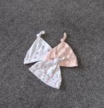 Next Pink/White Tie Top Baby Beanies 3 Pack First Size