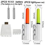 2pcs Fishing Night Light Rechargeable Battery WCharger Waterproof Rod Tip!