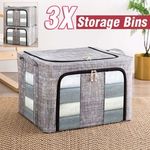 3X Large Clothes Storage Bags Zipped Organizer Wardrobe Cube Closet Box 66L