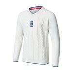 England Cricket Men's Knitted Jumper Castore White Jumper  - New