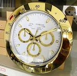 Luxury wall clock Gold/White Round Analogue Wall Clock glow Numerals
