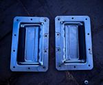 2x Recessed Steel Case Carry Handles, Silver, Small, Universal Multipurpose Fit