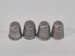 Vintage solid silver thimbles x 4 16g