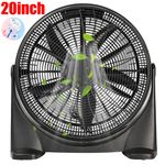 20" Velocity Floor Box Fan 3 Speed Industrial Cooling Fan Black Tilt Adjustable