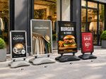 A1 & A0 Waterbase Pavement Sign Black Grey Outdoor A-Board Snap Frame