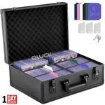 6 Slots Graded Card Case Box for 600+ 35PT 3"x4" Toploaders Trading Sports Cards