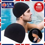 Swimming Cap Elastic Nylon Long Hair Ear Protection Pool Swim Hat UK 