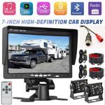Wired 7" Monitor Reverse Camera Rear View Backup Parking Cam Kit Night Vision UK