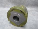 A UNUSED 140mm DIA  x 100 mm  WOOD WORKING MOULDING BLOCK WITH 40mm BORE