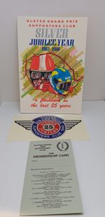 Ulster Grand Prix Supporters' Club Silver Jubilee Year Book 1963-88 Sticker/Card