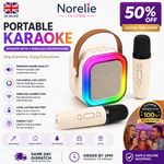 Mini Karaoke Machine Kids 2 Microphone Portable Bluetooth Speaker LED Wireless