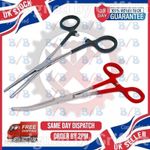 10" EXTRA LONG FORCEPS STRAIGHT BENT LOCKING INSULATED HANDLES STAINLESS STEEL