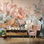 FLOWERS PASTEL ABSTRACTION Wallpaper Wall Photo Modern Mural Bedroom Living Room