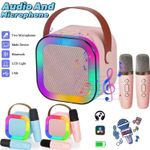 Kids Karaoke Machines with 2 Microphones Gifts for3+ Year Old kids Toys LED
