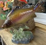 Vintage Koi Carp Ceramic By Hubert Bouquet In Belgium Mid 20century