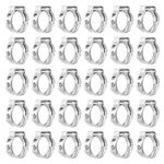 40 Pcs Silver 9.8-11.3mm Single Ear Hose Clamps 304 Stainless Steel Stepless