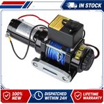 12V 4500lb/2041kg Car Electric Winch Fiber Rope With 2 Wireless Remote Controls