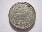 Netherlands 1916 silver 10 Cents VF off strike
