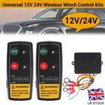 Heavy Duty Wireless Winch Remote Control Kit 434MHZ For 12V/24V Truck ATV SUV