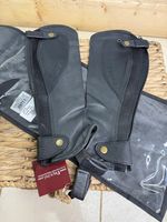 Brogini Leather Gaiters/Half Chaps -Size XS- Black/Black Stitching
