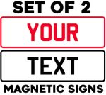 SET OF 2 MAGNETIC MOTOR VAN ADVERTISING GARAGE TRADE SHOW PLATE SIGN