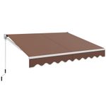 GYMAX Retractable Awning 98x80 inch Manual Aluminum Patio Shade with Crank