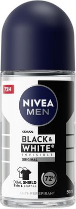 NIVEA MEN Black & White Original Anti-Perspirant Deodorant Roll-On 50mL Men's...
