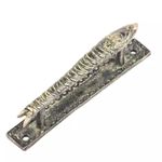 Set of 2 Antique Look Green Patina Brass Lucky Fish Door Handle