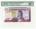 Gibraltar Gov of Gibraltar 50 Pounds 27.11.1986 Pick 24 PMG Gem Unc 67 EPQ