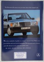 MERCEDES 190 Saloon Brochure 1988: 190, 190E, 190E 2.3, 190E 2.6, 190D, 190D 2.5