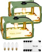 2X Flea Traps Home Rechargable Flea Lamp Traps Kit with Light Bulbs & Glue Discs
