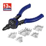 WORKPRO 5-in-1 Rivet Gun Set 10-Inch Pop Riveter with 2.4/3.2/4/4.8/6.4mm Nozzle