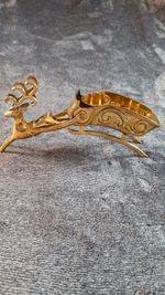Brass Reindeer Buck And Sleigh Double Tealight/Votive Candle Holder Christmas...