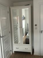 Ikea TYSSEDAL wardrobe white/mirror glass (W88cm x D58cm x H208cm)