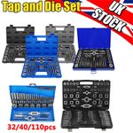 Heavy Duty Tap and Die Set 32/40/110Pcs Metric Size Bearing Steel Threading Tool