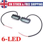 2PCS Waterproof Universal 6-LED License Number Plate Light Car Trailer Truck