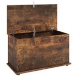 HOMCOM Storage Chest, 102L Blanket Box, Shoe Bench Safety Hinged Lid, Bed End