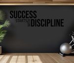 Success Starts with Discipline Gym Wall Sticker – Motivational Fitness Quote Art