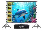 150” Projector Screen with Stand 4K HD Indoor Outdoor Movie Screen 16:9 Portable