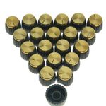 Guitar 10x/20x AMP Amplifier Knobs Black w/ Gold Cap Push on Knobs fits Marshall
