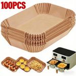 100pack Air Fryer Paper Liners Disposable Non Stick Baking Parchment square shap