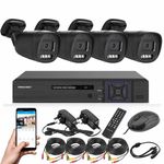 Full Colour CCTV Camera System Audio 5MP LIte DVR With Hard Drive Outdoor Kit UK